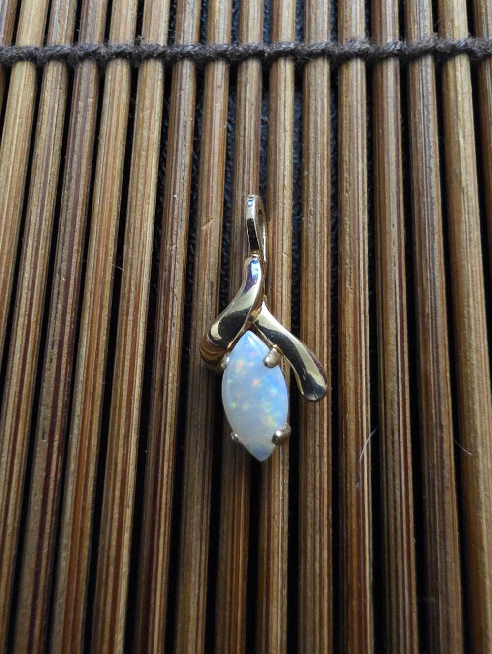 14k Gold Filled Opal Yellow Gold Pendant (Vintage)